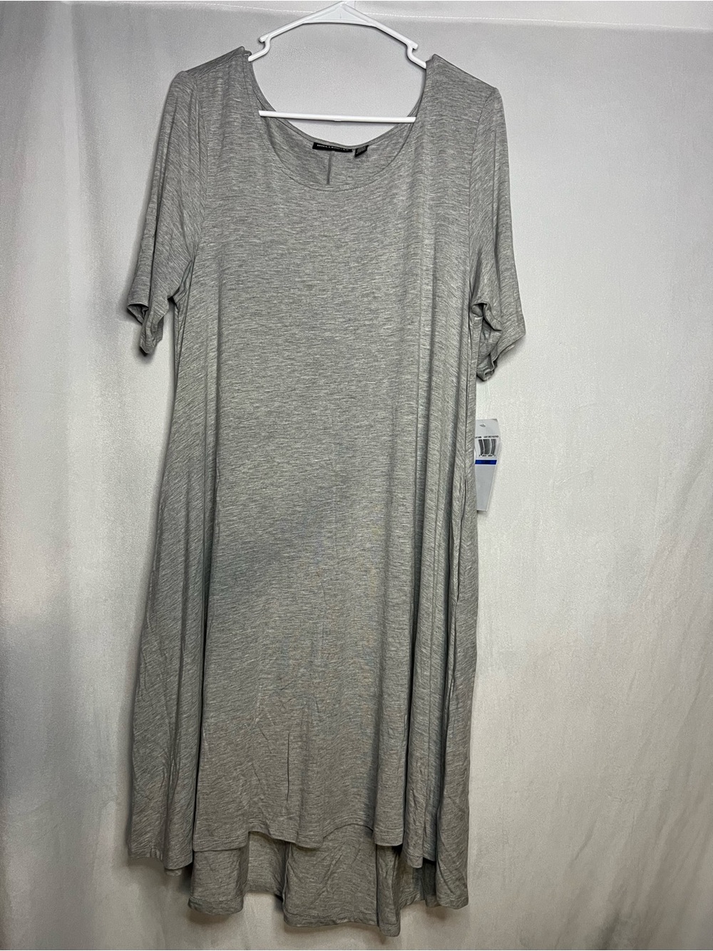 NWT XL Nina Leonard Gray Short-Sleeve Swing Dress PTP 22”